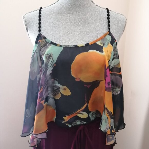 For Love and Lemons Sheer Floral Hi-Lo Top - Picture 2 of 7